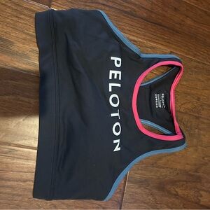 Peloton Women's Black Swim Top with Pink and Blue Trim